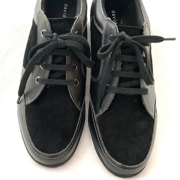 Black David Tate Leather Suede  Women's Helen Walking Oxfords Size 11 - Picture 4 of 16